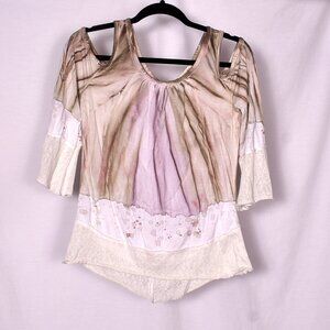 Moon & Sky Women's Cold Shoulder Top Lace Detail Size XS BoHo